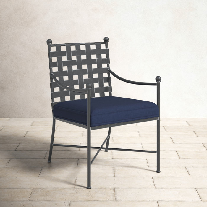 Lucier Patio Dining Armchair with Cushion & Reviews Birch Lane